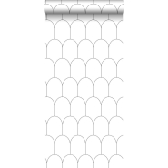 White - black arches wallpaper