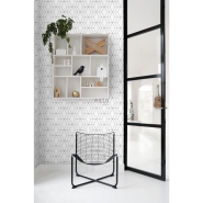 ESTA wallpaper white with black art deco design
