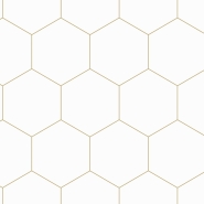 Gold and white hexagon wallpaper