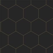 Black and gold hexagon wallpaper