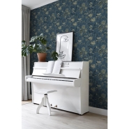ESTA wallpaper with flowers in dark blue and olive green