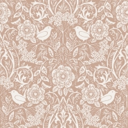 ESTA wallpaper with flowers and birds art nouveau style green, nude color