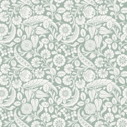 ESTA wallpaper with flowers greyed green