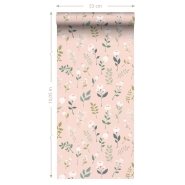 ESTA wallpaper with flowers in pink, white and green