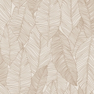 papier peint ESTA feuilles dessinées beige