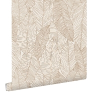 ESTA wallpaper drawn leaves beige
