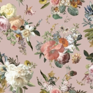 ESTA wallpaper with flowers vintage style old pink