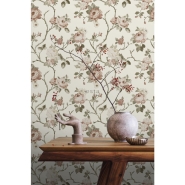 ESTA wallpaper flowers vintage style in white and old pink