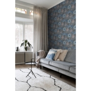 ESTA wallpaper with flowers vintage style in blue and grey