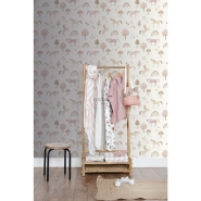 ESTA wallpaper with unicorns in beige and soft pink