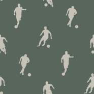ESTA boys room wallpaper with football players dark green