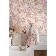 ESTA wallpaper flowers in lilas and beige