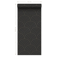 Black with golden arches art deco wallpaper