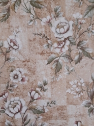 Vintage floral wallpaper with white and pink flowers