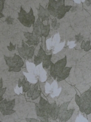 Papier peint vintage avec feuilles de lierre blanc et vert