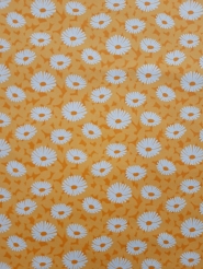 white flowers on a yellow background floral pattern