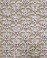 White, beige and pink flowers vintage wallpaper