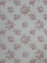 White and pink flowers vintage wallpaper