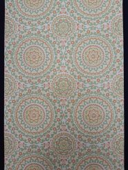 Groen, geel en oranje vintage bloemenbehang