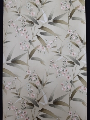 Bamboe met bloesems vintage bloemenbehang