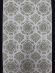Groen-grijs vintage bloemenbehang