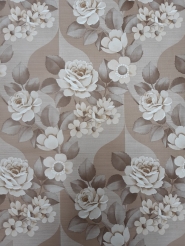 Brown floral vintage wallpaper