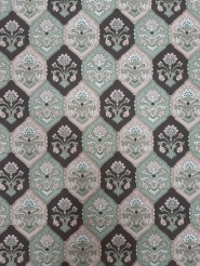 Green, pink and brown floral vintage wallpaper