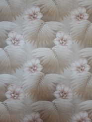 Brown and pink floral vintage wallpaper
