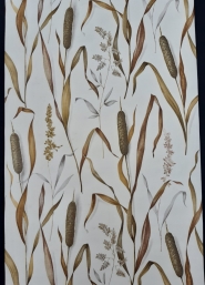 Papier peint vintage avec de quenouilles