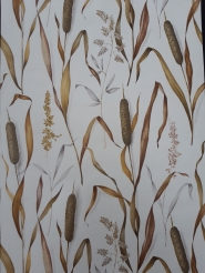 Brown and grey floral vintage wallpaper
