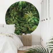 Round wallpaper mixed urban jungle