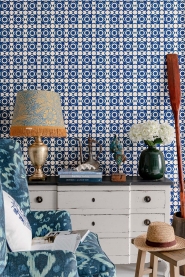 Premium wallpaper Aegean Tiles Turkish blue
