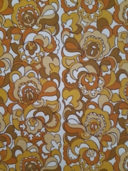 Papier peint vintage geometrique brun et jaune