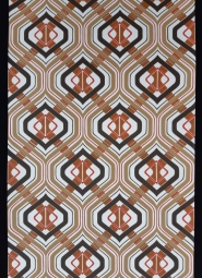 Papier peint vintage geometrique brun et rouge
