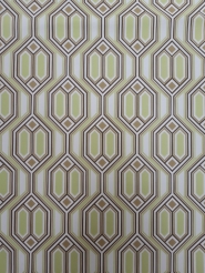 Groen en bruin vintage geometrisch behang