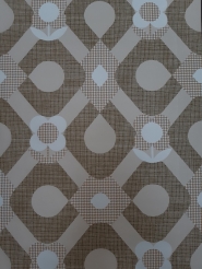 Bruin en beige vintage geometrisch behang