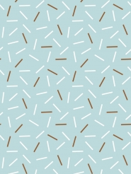 Papier peint LAVMI Matches lignes blanc et brun sur un fond bleu