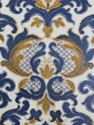 Blauw bruin medaillon vintage behang
