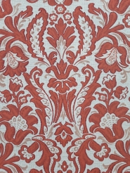 Damask vintage wallpaper red white