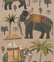 The elephants procession wallpaper