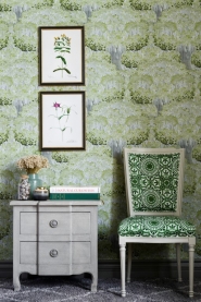 Premium wallpaper Savage leaves green