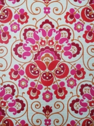rood roze  medaillon vintage behang