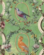 Papier peint de luxe Countesse's Aviarium menthe