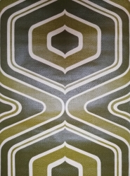 geometrisch vintage behang groene lijnen