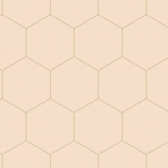 Papier peint hexagone beige-or