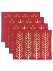 Herbs red placemats 4x