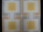 papier peint vintage géometrique gris jaune brun
