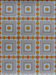 papier peint géometrique orange brun