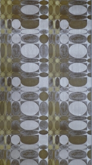 bruin geel geometrisch patroon vintage behang