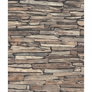 Old stone imitation wallpaper brown